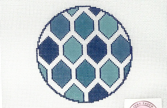 Blue Sea Glass Round Canvas