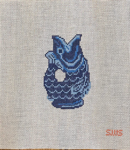 Navy Fish Pitcher