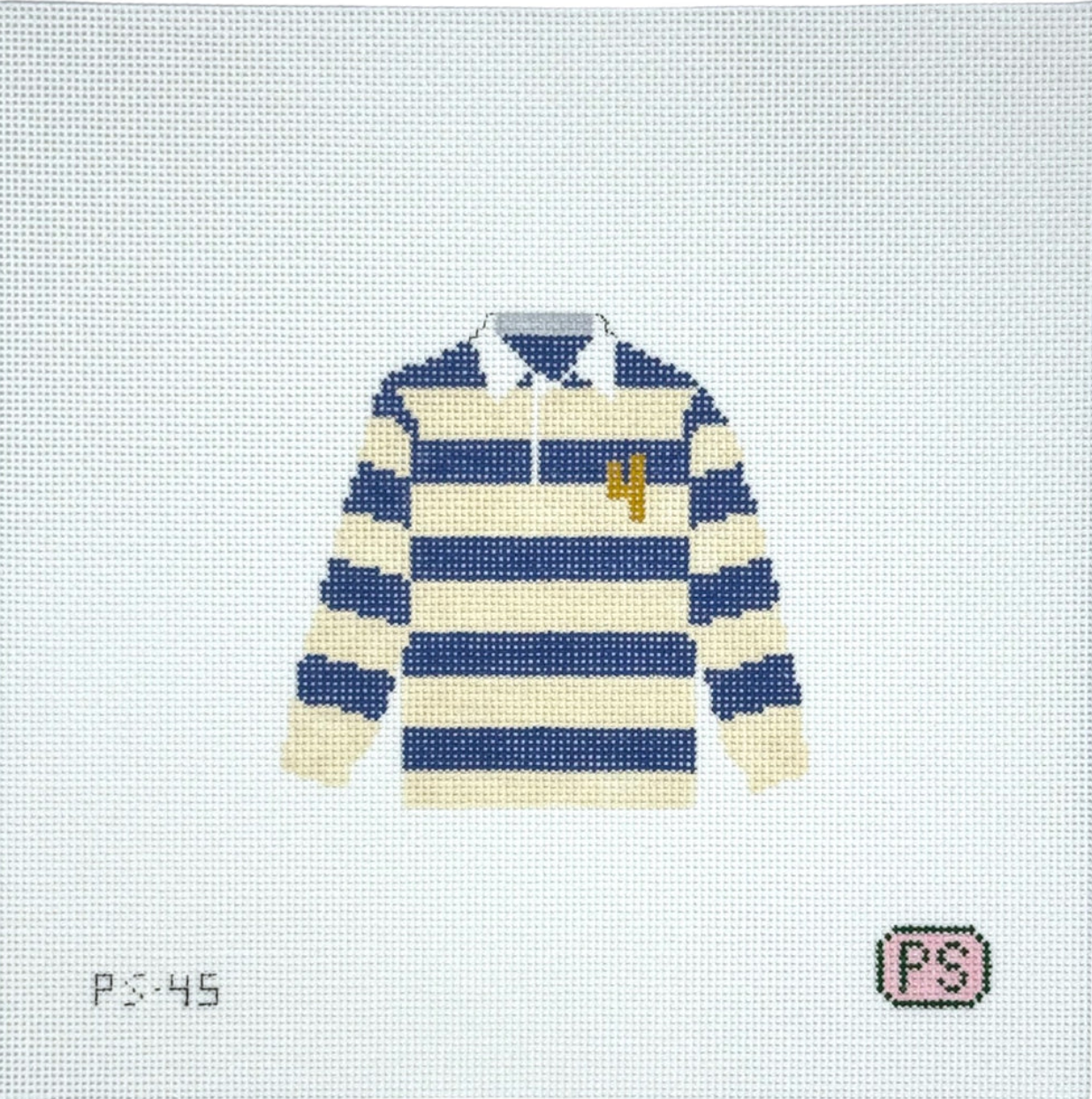 Blue and Cream Rugby Shirt Canvas
