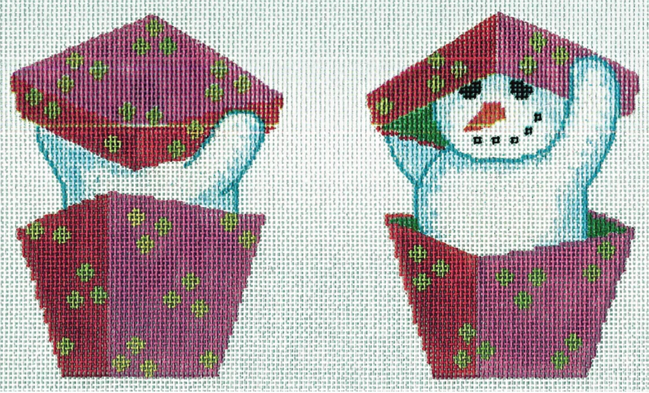Snowman in Box Canvas