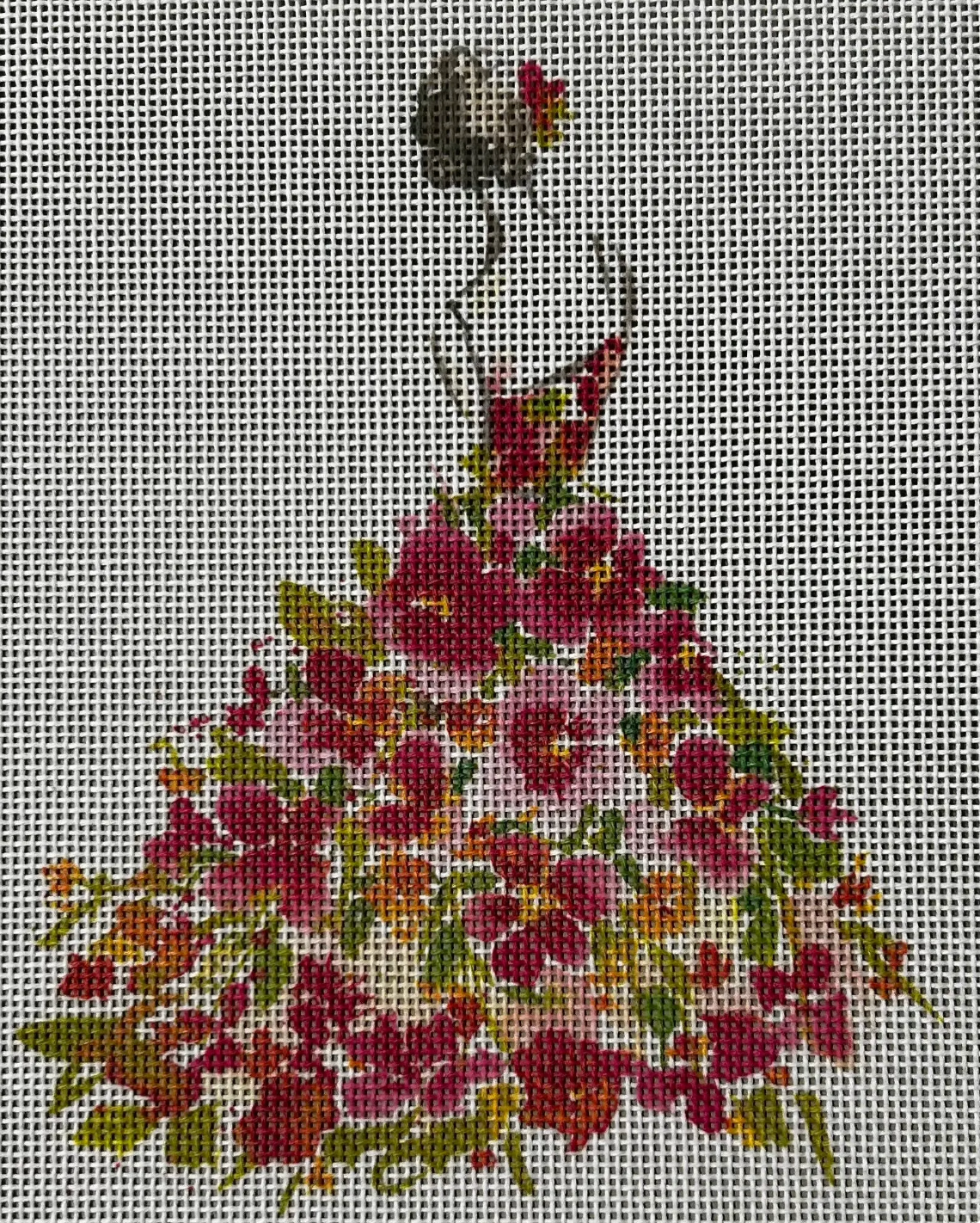 Lady with Multi Flowers