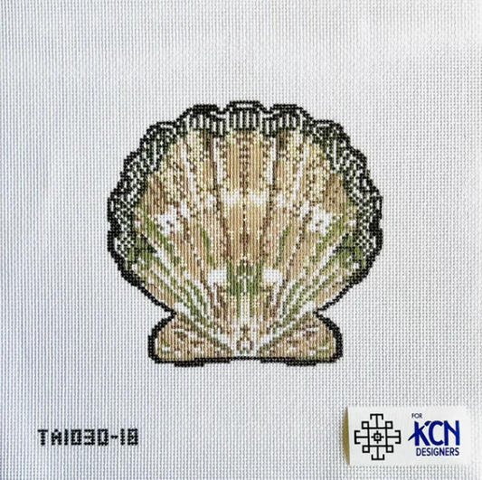 Muted Brown Scallop Shell Ornament