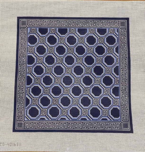 Hexagon Pillow - Blue on Blue