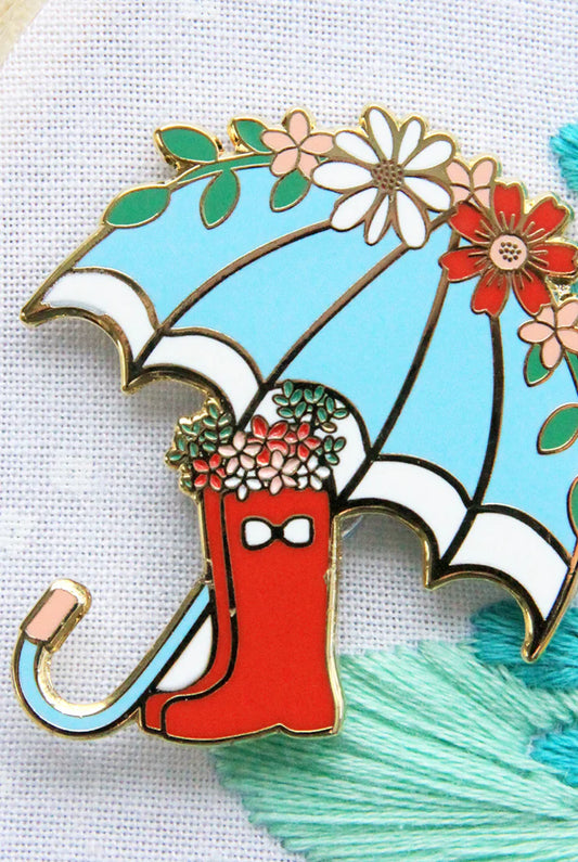 Floral Umbrella and Boots