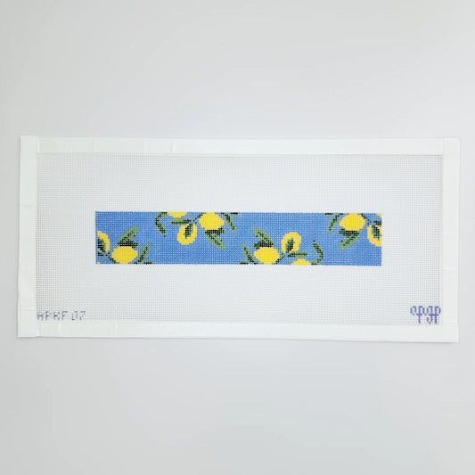 Lemons on Blue Key Fob Canvas