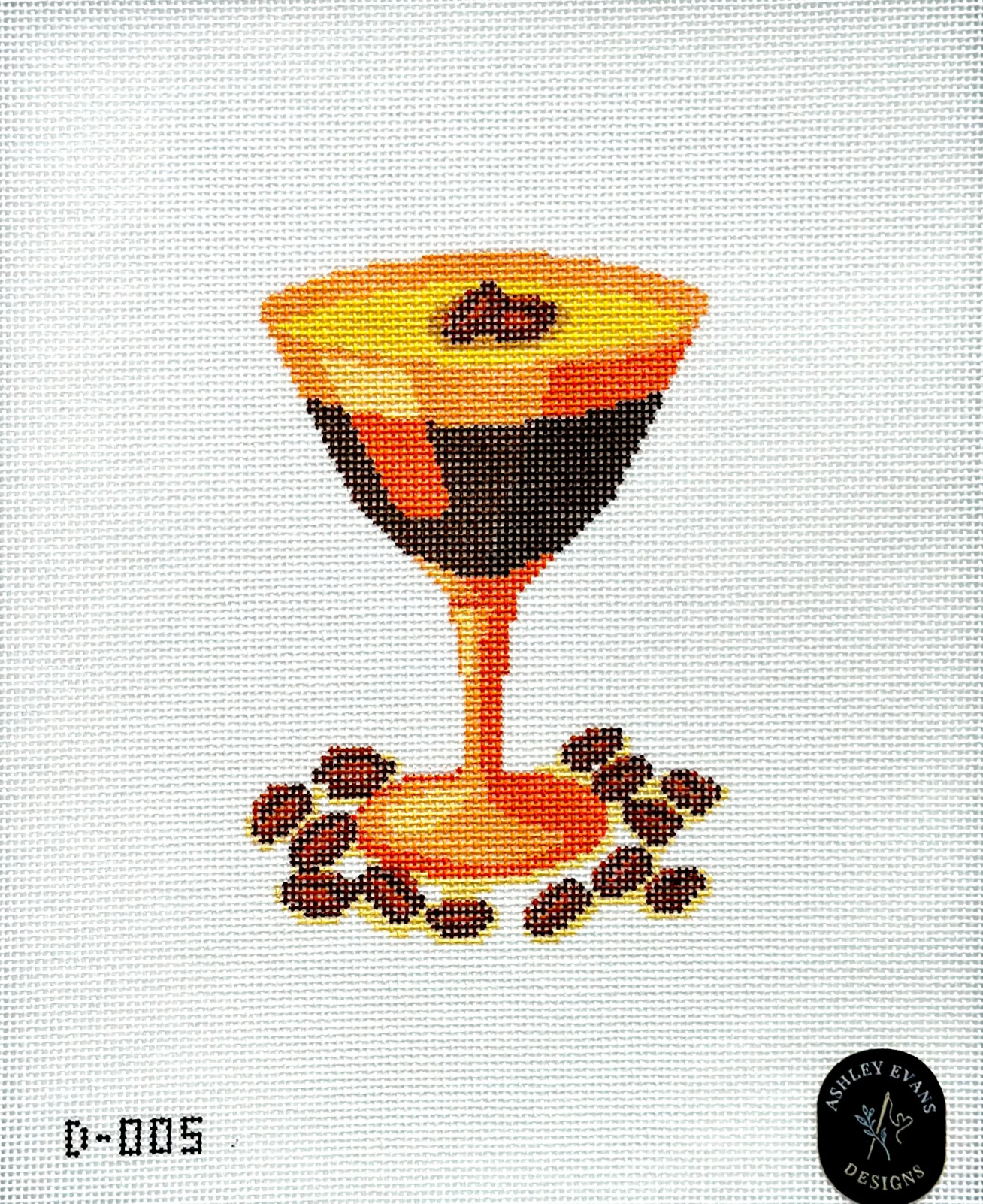 D-005 Shaken Not Decaffeinated Espresso Martini needlepoint canvas