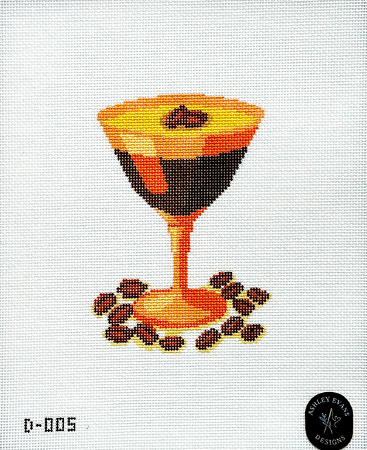 D-005 Shaken Not Decaffeinated Espresso Martini needlepoint canvas