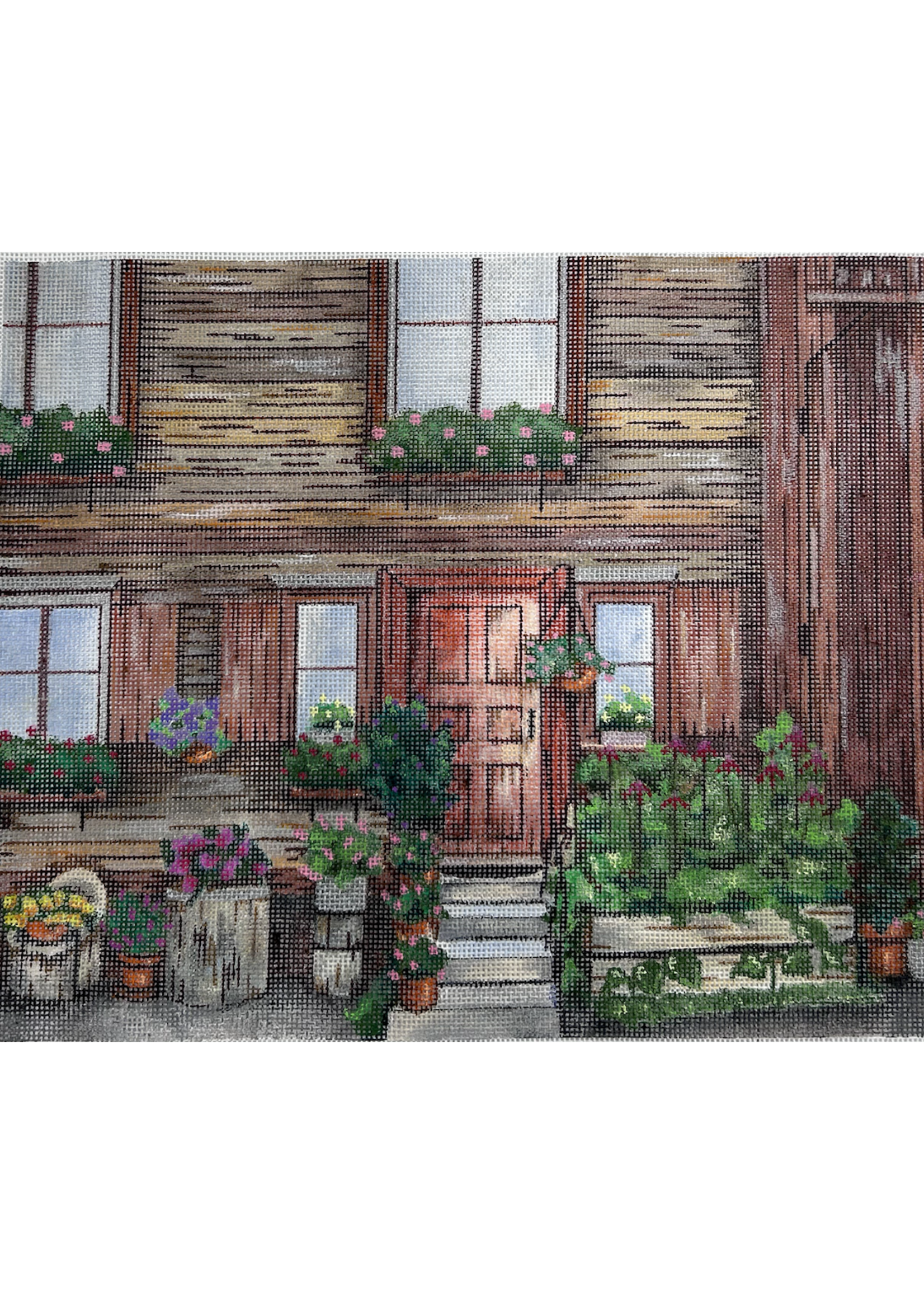 B17 Floral Country Cottage Canvas needlepoint canvas