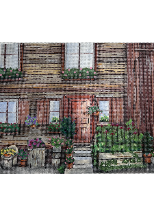 B17 Floral Country Cottage Canvas needlepoint canvas