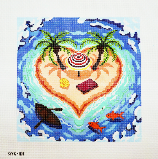 SNG-101 My Heart Lives at the Beach needlepoint canvas